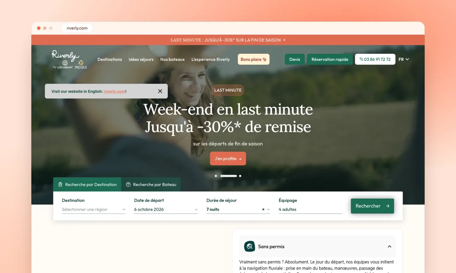 Aperçu du projet Riverly réalisé par Web Solutis